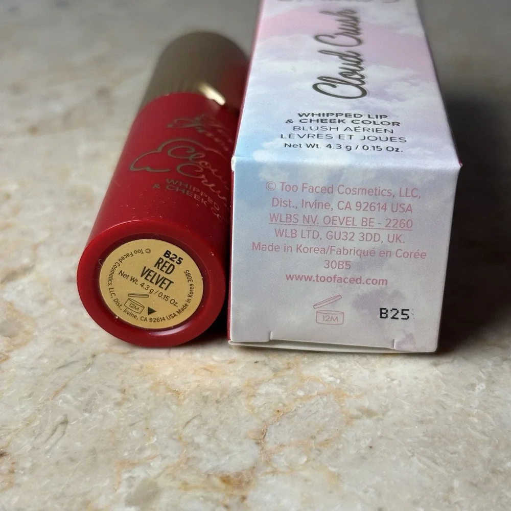 Too Faced Cloud Crush Whipped Lip & Cheek Color‎  4.3g NIB RED VELVET